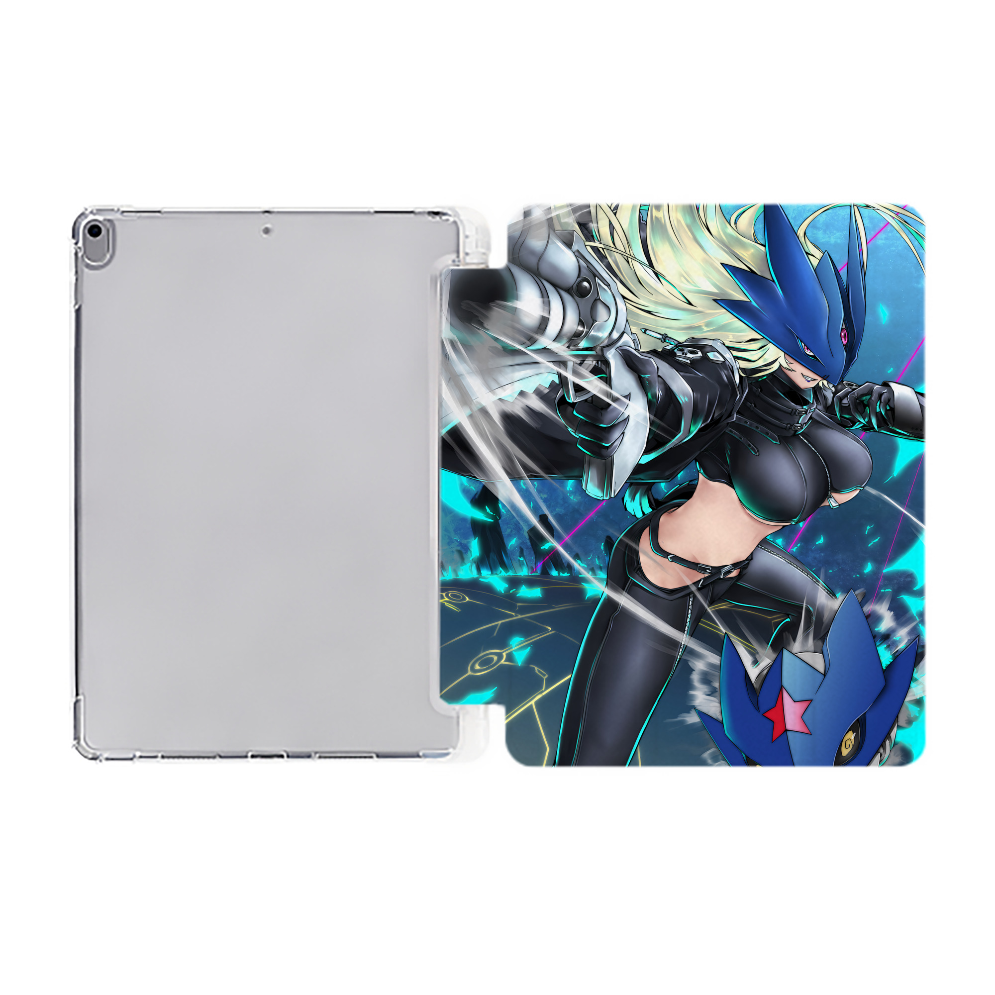 （画像用） Digimon デジタルモンスター/デジモン IPad ケース ペン収納付き 三つ折りスタンド PUレザー×シリコン 対応機種9.5/10.5/10.9インチ